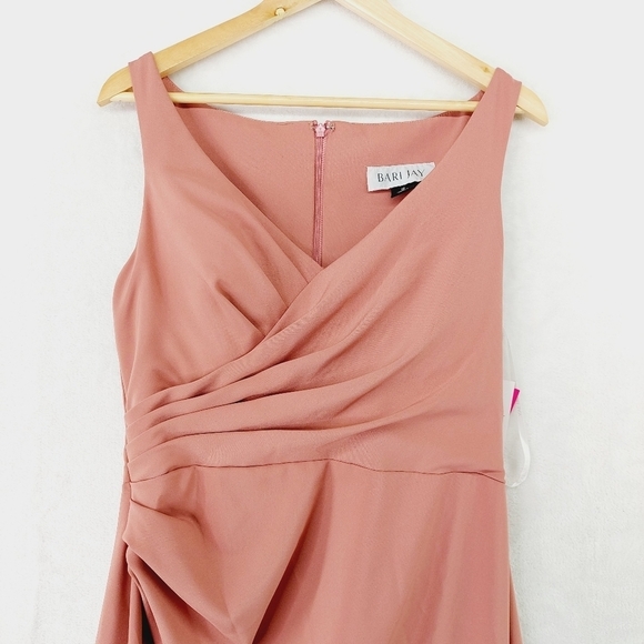 NEW Bari Jay Bridesmaid Stretch Crepe Deco Rose Evening Maxi Dress P2821 - Picture 3 of 9